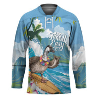 Aloha Hawaii Shaka Nene Goose Hockey Jersey Surfing Take It Easy - Polynesian Pride