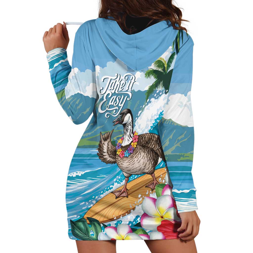 Aloha Hawaii Shaka Nene Goose Hoodie Dress Surfing Take It Easy - Polynesian Pride