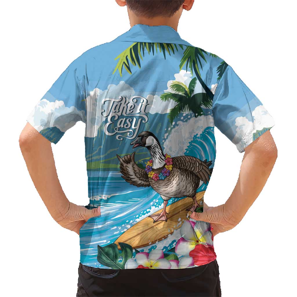 Aloha Hawaii Shaka Nene Goose Kid Hawaiian Shirt Surfing Take It Easy LT14 - Polynesian Pride