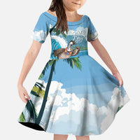 Aloha Hawaii Shaka Nene Goose Kid Short Sleeve Dress Surfing Take It Easy LT14 KID Blue - Polynesian Pride