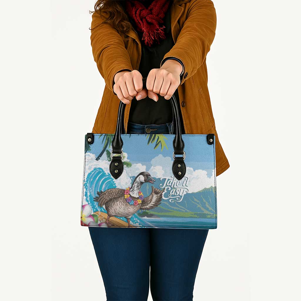 Aloha Hawaii Shaka Nene Goose Leather Bag Surfing Take It Easy - Polynesian Pride