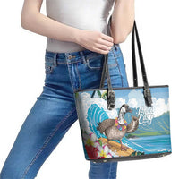 Aloha Hawaii Shaka Nene Goose Leather Tote Bag Surfing Take It Easy - Polynesian Pride