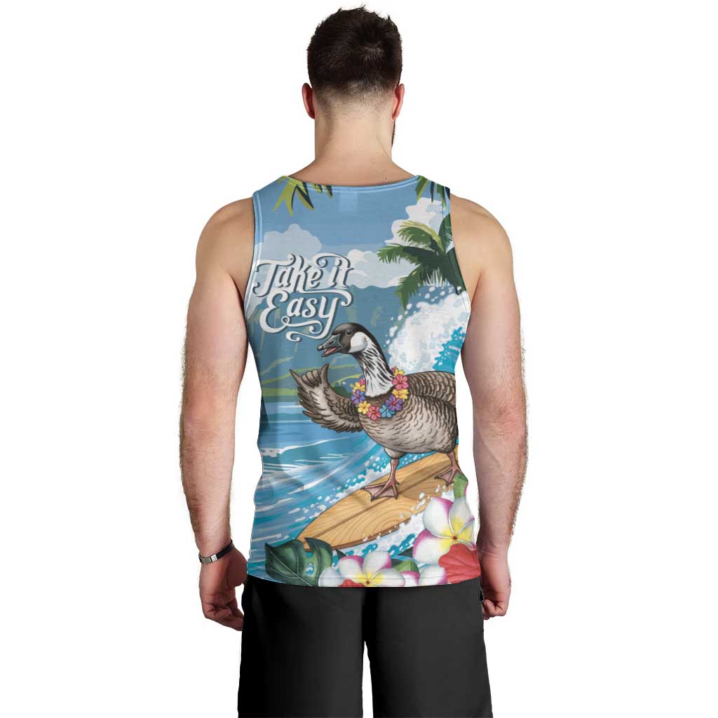 Aloha Hawaii Shaka Nene Goose Men Tank Top Surfing Take It Easy - Polynesian Pride