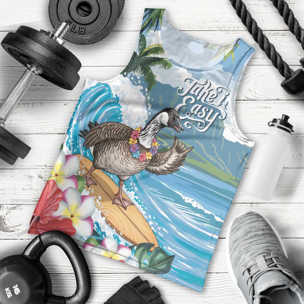 Aloha Hawaii Shaka Nene Goose Men Tank Top Surfing Take It Easy - Polynesian Pride