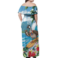 Aloha Hawaii Shaka Nene Goose Off Shoulder Maxi Dress Surfing Take It Easy LT14 - Polynesian Pride