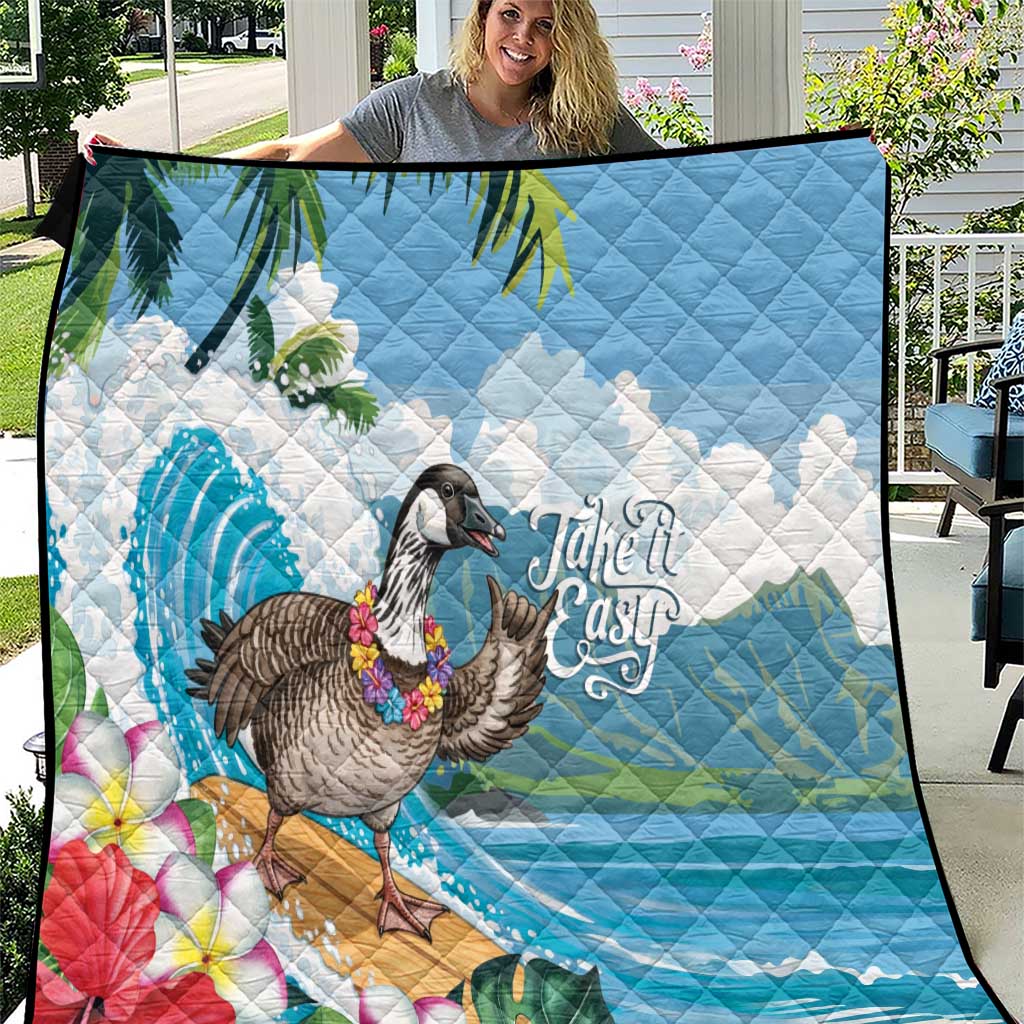 Aloha Hawaii Shaka Nene Goose Quilt Surfing Take It Easy - Polynesian Pride
