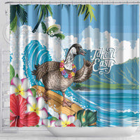 Aloha Hawaii Shaka Nene Goose Shower Curtain Surfing Take It Easy - Polynesian Pride