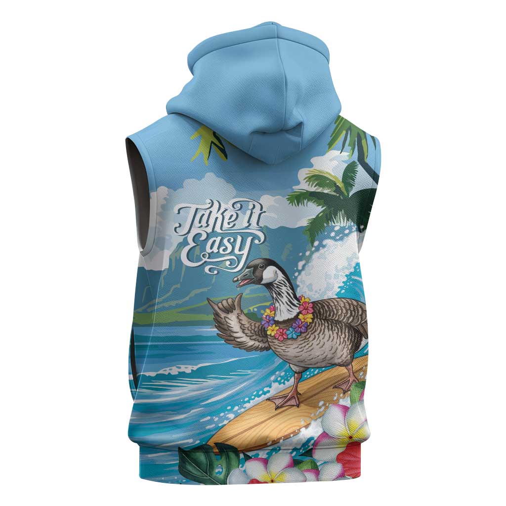 Aloha Hawaii Shaka Nene Goose Sleeveless Hoodie Surfing Take It Easy - Polynesian Pride