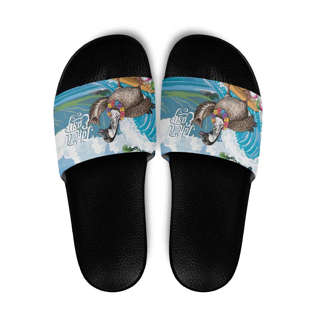 Aloha Hawaii Shaka Nene Goose Slide Sandals Surfing Take It Easy - Polynesian Pride
