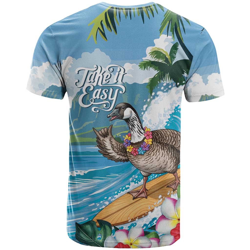 Aloha Hawaii Shaka Nene Goose T Shirt Surfing Take It Easy - Polynesian Pride