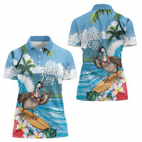 Aloha Hawaii Shaka Nene Goose Women Polo Shirt Surfing Take It Easy - Polynesian Pride