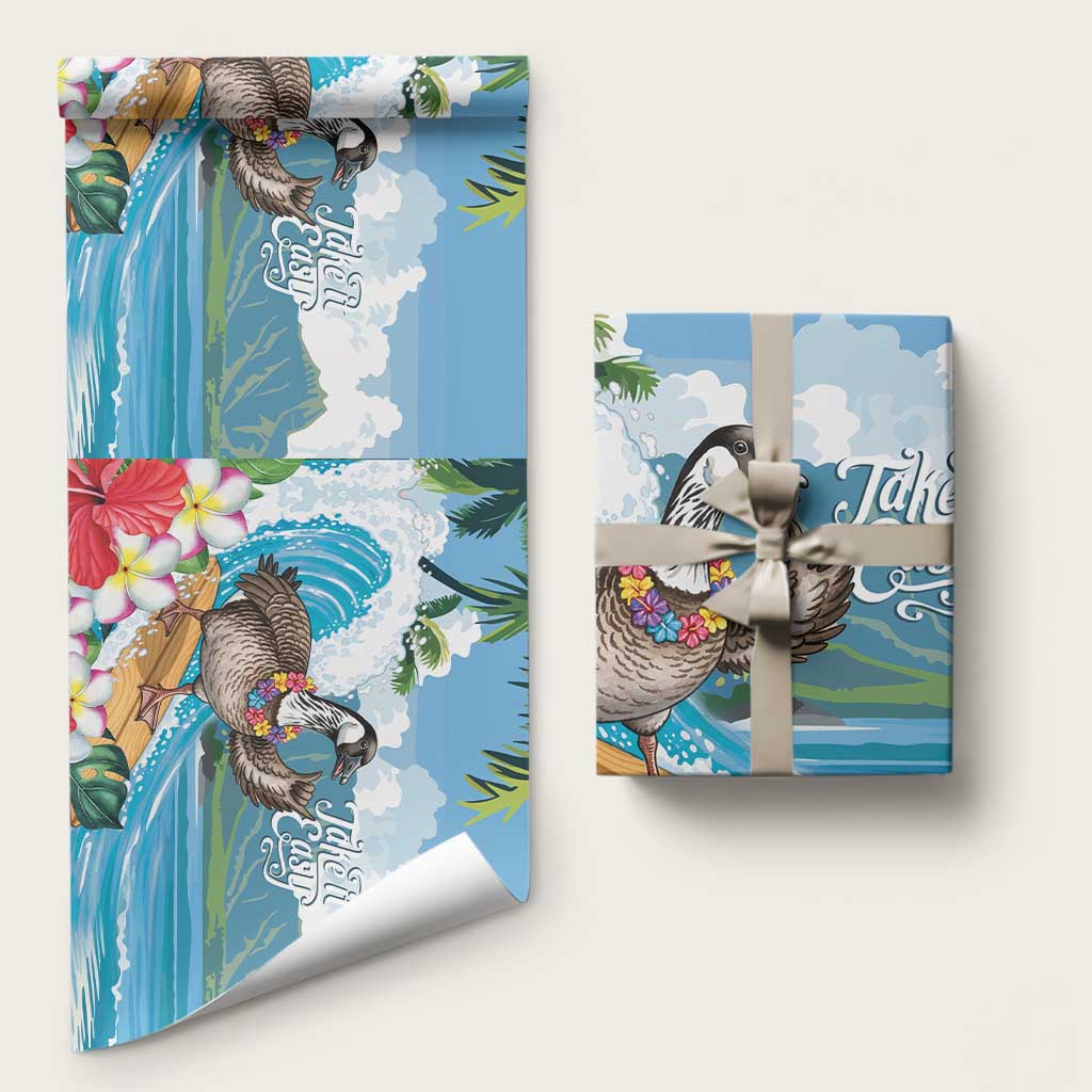 Aloha Hawaii Shaka Nene Goose Wrapping Paper Surfing Take It Easy - Polynesian Pride