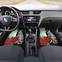 New Zealand and Wales Rugby Custom Car Mats Aotearoa All Black Combine Welsh Dragon - Polynesian Pride