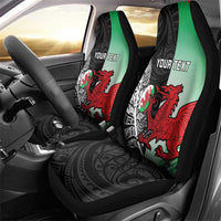 New Zealand and Wales Rugby Custom Car Seat Cover Aotearoa All Black Combine Welsh Dragon - Polynesian Pride