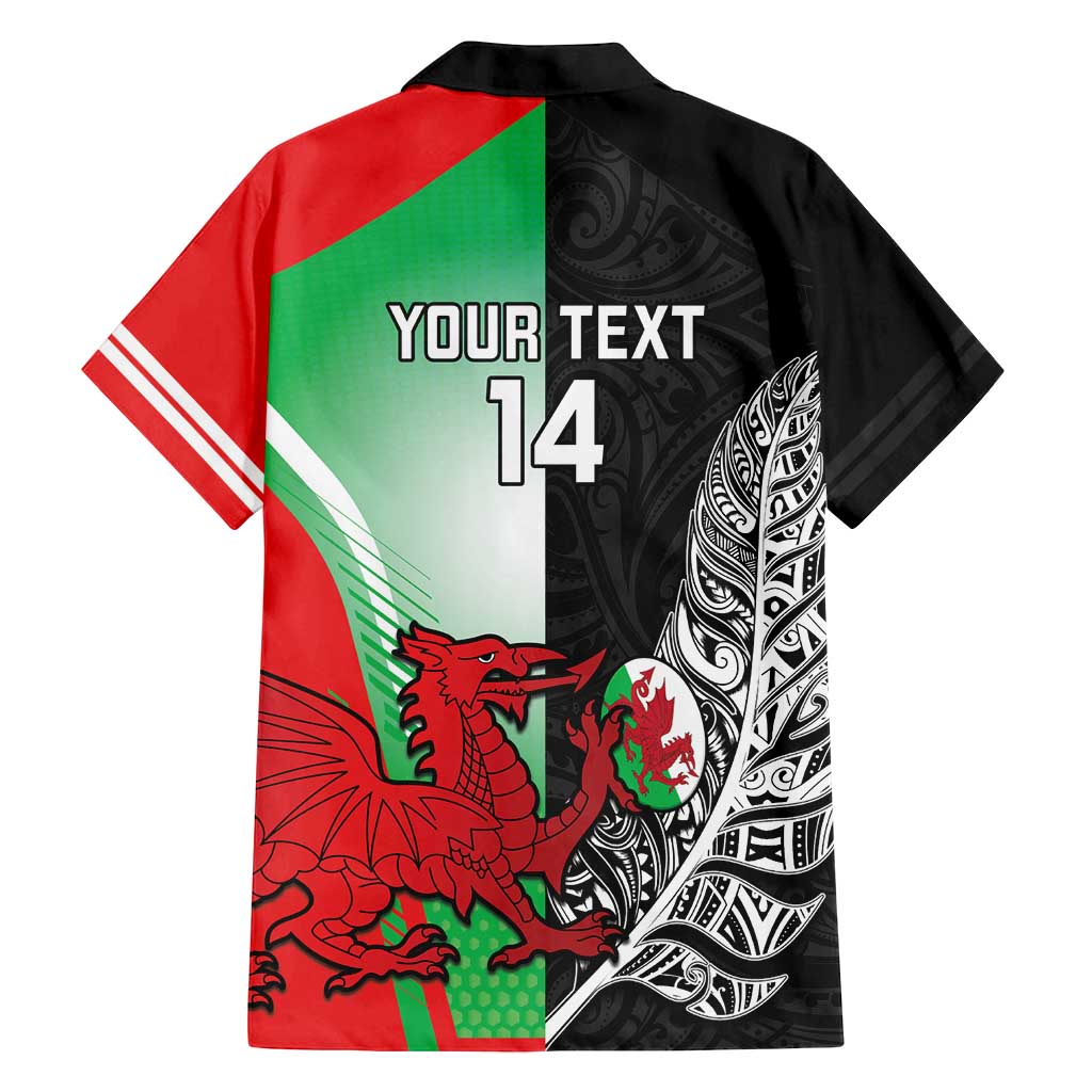 New Zealand and Wales Rugby Custom Family Matching Long Sleeve Bodycon Dress and Hawaiian Shirt Aotearoa All Black Combine Welsh Dragon - Polynesian Pride