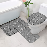 Black White Filipino Binakol Motifs Bathroom Set Mabuhay Philippines Festival Kusikus Pattern LT14 - Polynesian Pride
