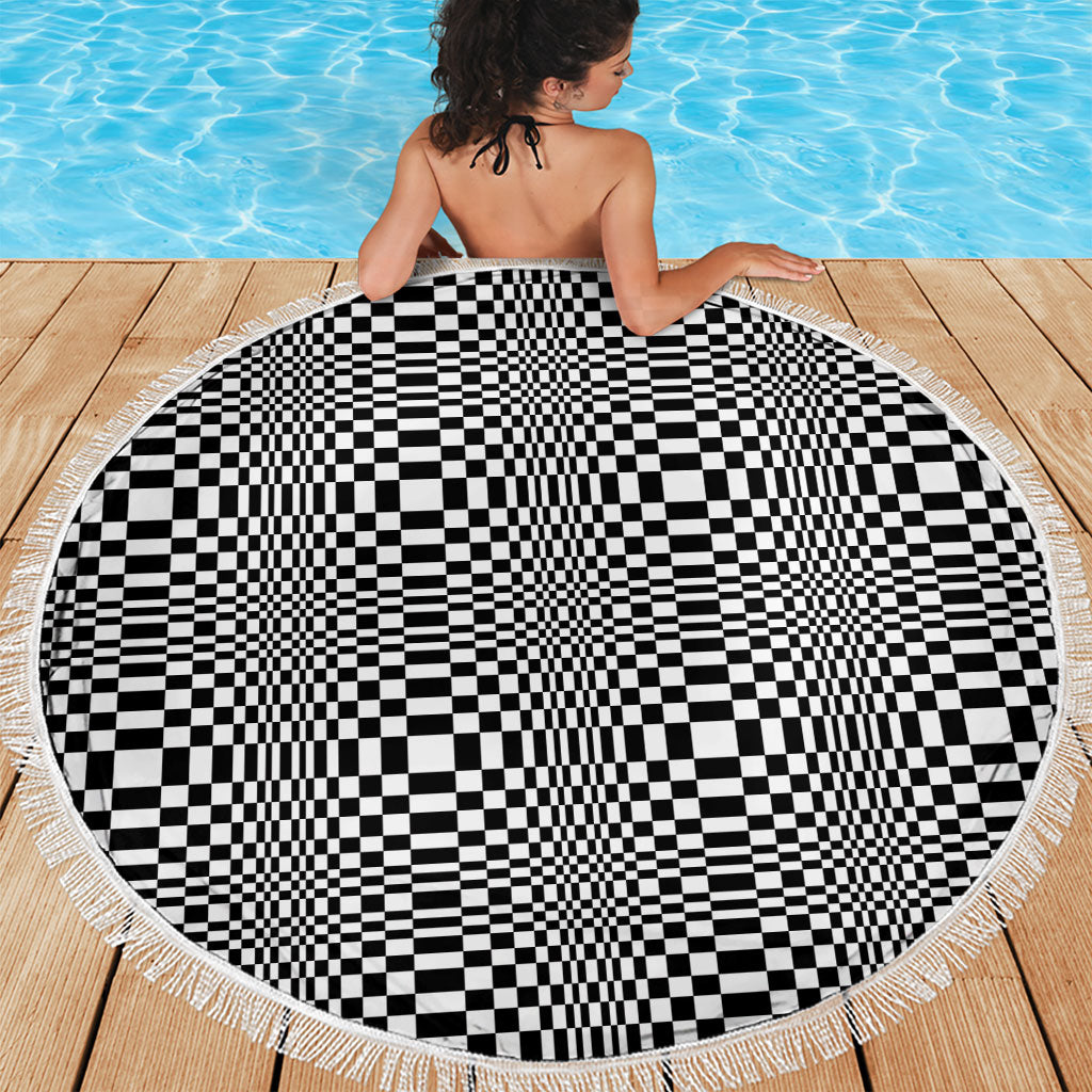 Black White Filipino Binakol Motifs Beach Blanket Mabuhay Philippines Festival Kusikus Pattern LT14 - Polynesian Pride