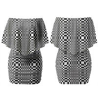 Black White Filipino Binakol Motifs Couples Matching Off Shoulder Short Dress and Long Sleeve Button Shirt Mabuhay Philippines Festival Kusikus Pattern LT14 - Polynesian Pride