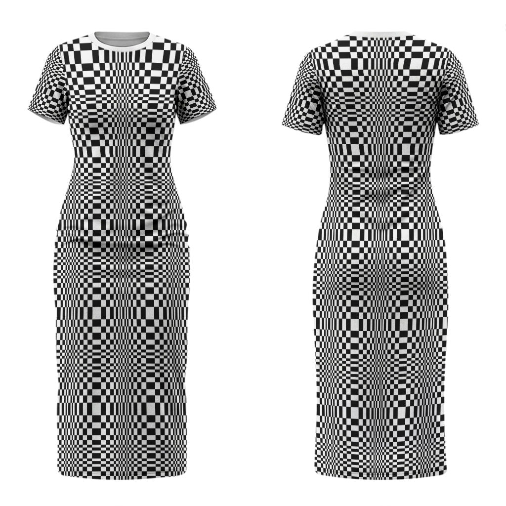 Black White Filipino Binakol Motifs Couples Matching Short Sleeve Bodycon Dress and Long Sleeve Button Shirt Mabuhay Philippines Festival Kusikus Pattern LT14 - Polynesian Pride