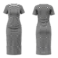 Black White Filipino Binakol Motifs Couples Matching Short Sleeve Bodycon Dress and Long Sleeve Button Shirt Mabuhay Philippines Festival Kusikus Pattern LT14 - Polynesian Pride