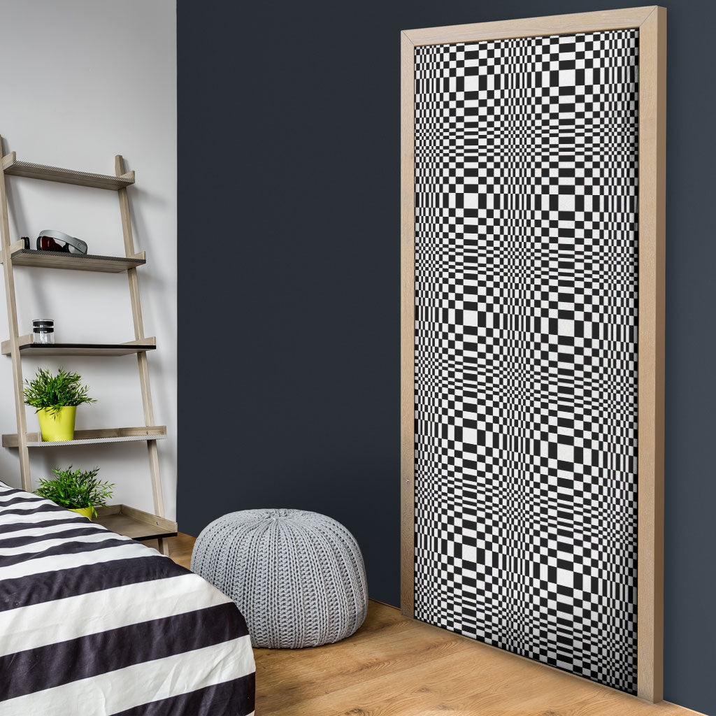 Black White Filipino Binakol Motifs Door Cover Mabuhay Philippines Festival Kusikus Pattern LT14 - Polynesian Pride