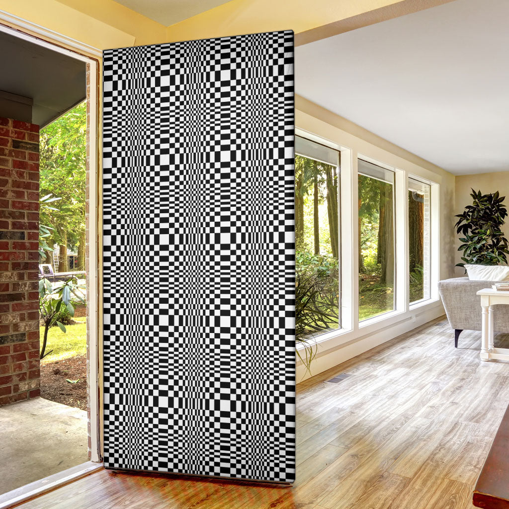 Black White Filipino Binakol Motifs Door Cover Mabuhay Philippines Festival Kusikus Pattern LT14 - Polynesian Pride