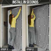 Black White Filipino Binakol Motifs Door Cover Mabuhay Philippines Festival Kusikus Pattern LT14 - Polynesian Pride