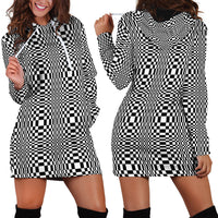 Black White Filipino Binakol Motifs Hoodie Dress Mabuhay Philippines Festival Kusikus Pattern LT14 - Polynesian Pride