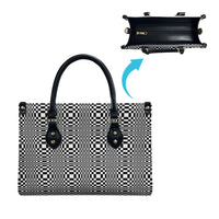 Black White Filipino Binakol Motifs Leather Bag Mabuhay Philippines Festival Kusikus Pattern LT14 - Polynesian Pride