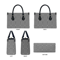 Black White Filipino Binakol Motifs Leather Bag Mabuhay Philippines Festival Kusikus Pattern LT14 - Polynesian Pride