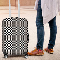 Black White Filipino Binakol Motifs Luggage Cover Mabuhay Philippines Festival Kusikus Pattern LT14 Black - Polynesian Pride