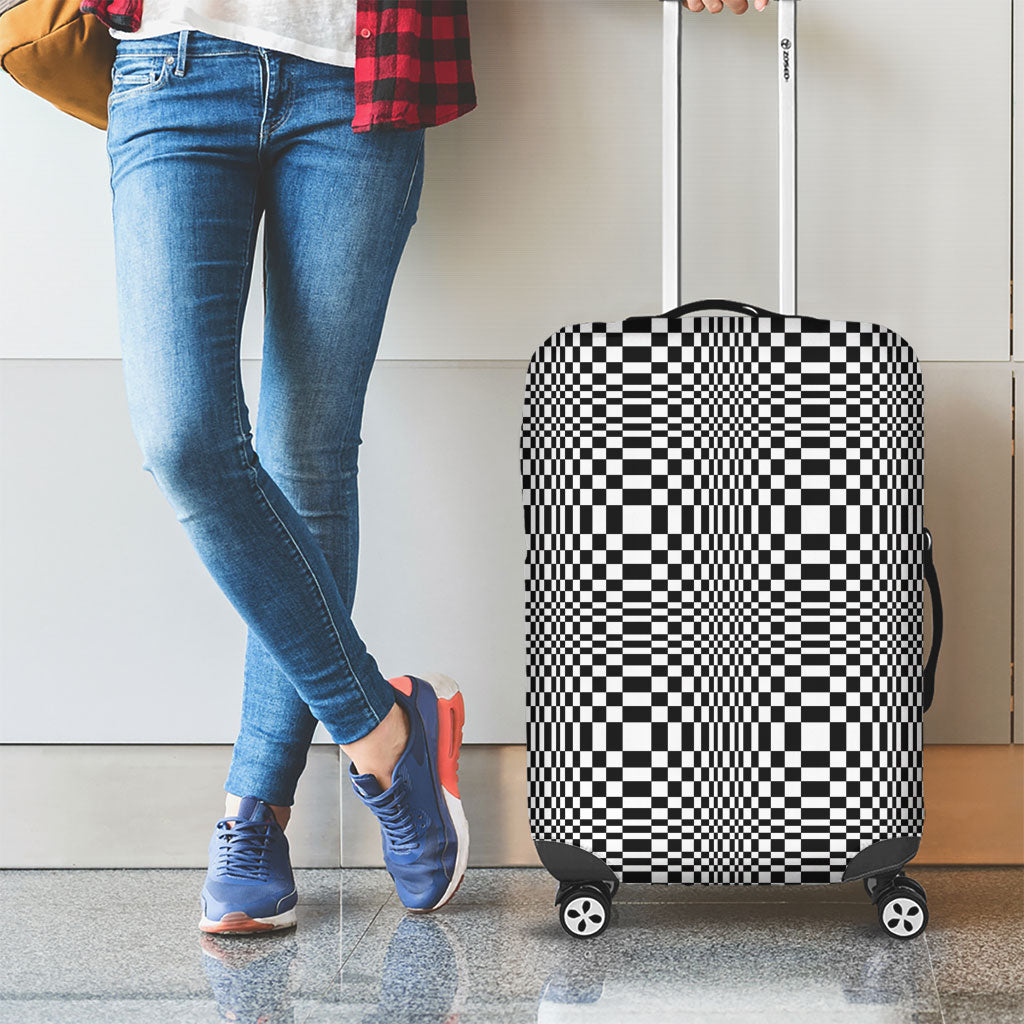 Black White Filipino Binakol Motifs Luggage Cover Mabuhay Philippines Festival Kusikus Pattern LT14 - Polynesian Pride