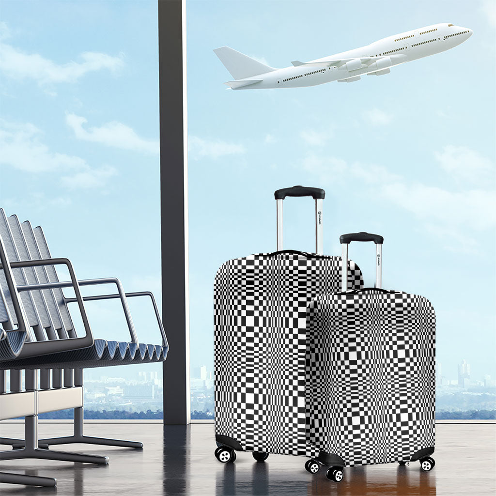 Black White Filipino Binakol Motifs Luggage Cover Mabuhay Philippines Festival Kusikus Pattern LT14 - Polynesian Pride