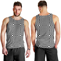 Black White Filipino Binakol Motifs Men Tank Top Mabuhay Philippines Festival Kusikus Pattern LT14 - Polynesian Pride