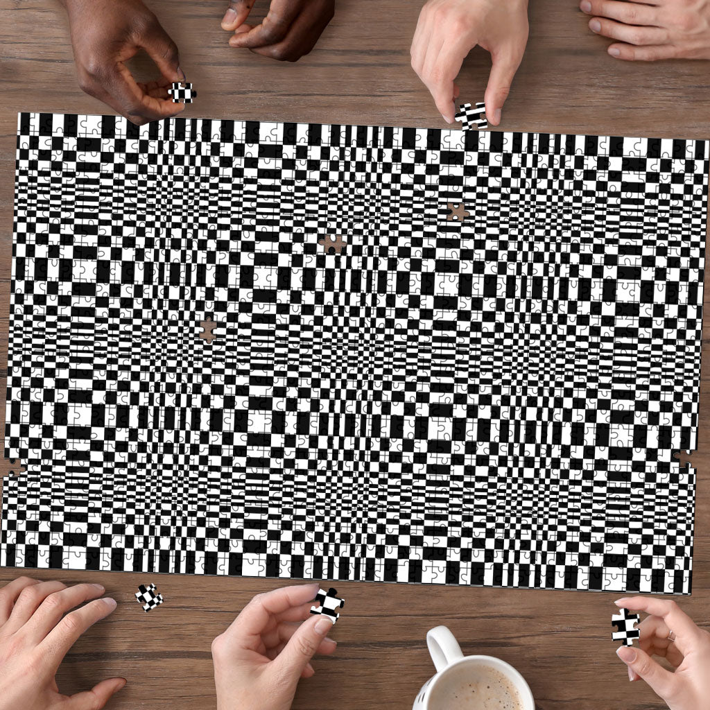 Black White Filipino Binakol Motifs Puzzle Mabuhay Philippines Festival Kusikus Pattern LT14 - Polynesian Pride