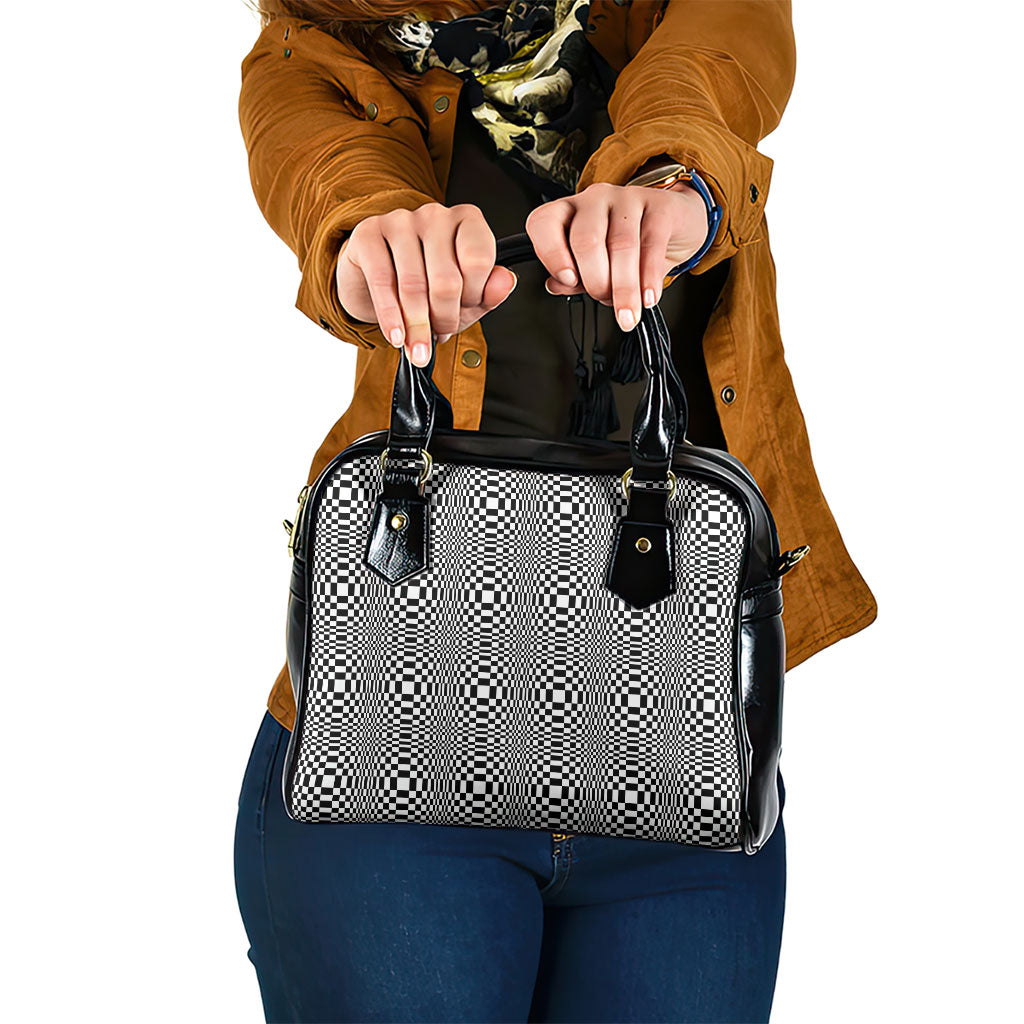 Black White Filipino Binakol Motifs Shoulder Handbag Mabuhay Philippines Festival Kusikus Pattern LT14 One Size Black - Polynesian Pride