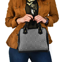 Black White Filipino Binakol Motifs Shoulder Handbag Mabuhay Philippines Festival Kusikus Pattern LT14 - Polynesian Pride