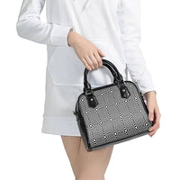 Black White Filipino Binakol Motifs Shoulder Handbag Mabuhay Philippines Festival Kusikus Pattern LT14 - Polynesian Pride
