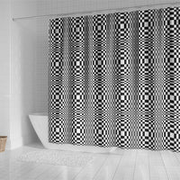Black White Filipino Binakol Motifs Shower Curtain Mabuhay Philippines Festival Kusikus Pattern LT14 - Polynesian Pride