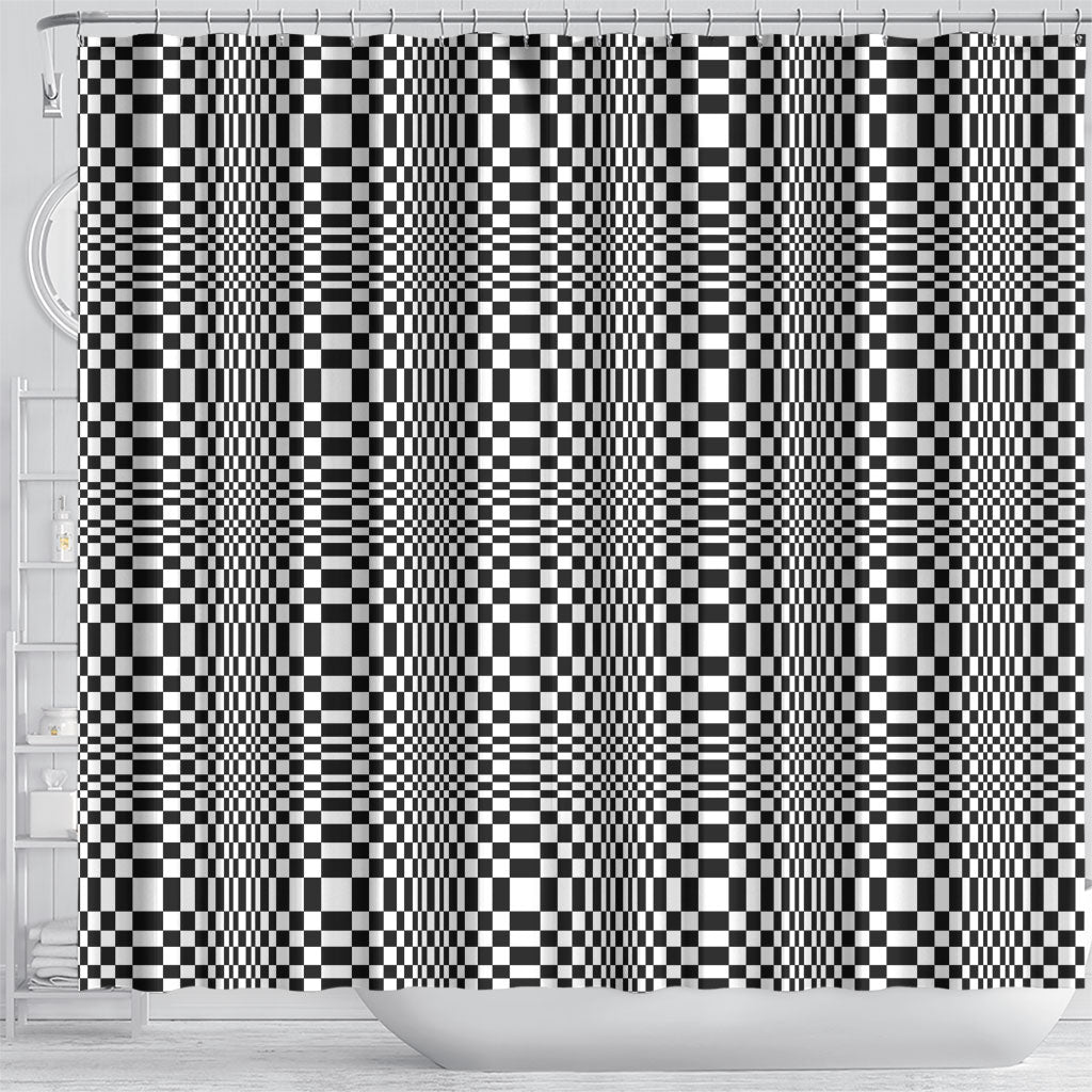 Black White Filipino Binakol Motifs Shower Curtain Mabuhay Philippines Festival Kusikus Pattern LT14 - Polynesian Pride