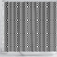 Black White Filipino Binakol Motifs Shower Curtain Mabuhay Philippines Festival Kusikus Pattern LT14 - Polynesian Pride