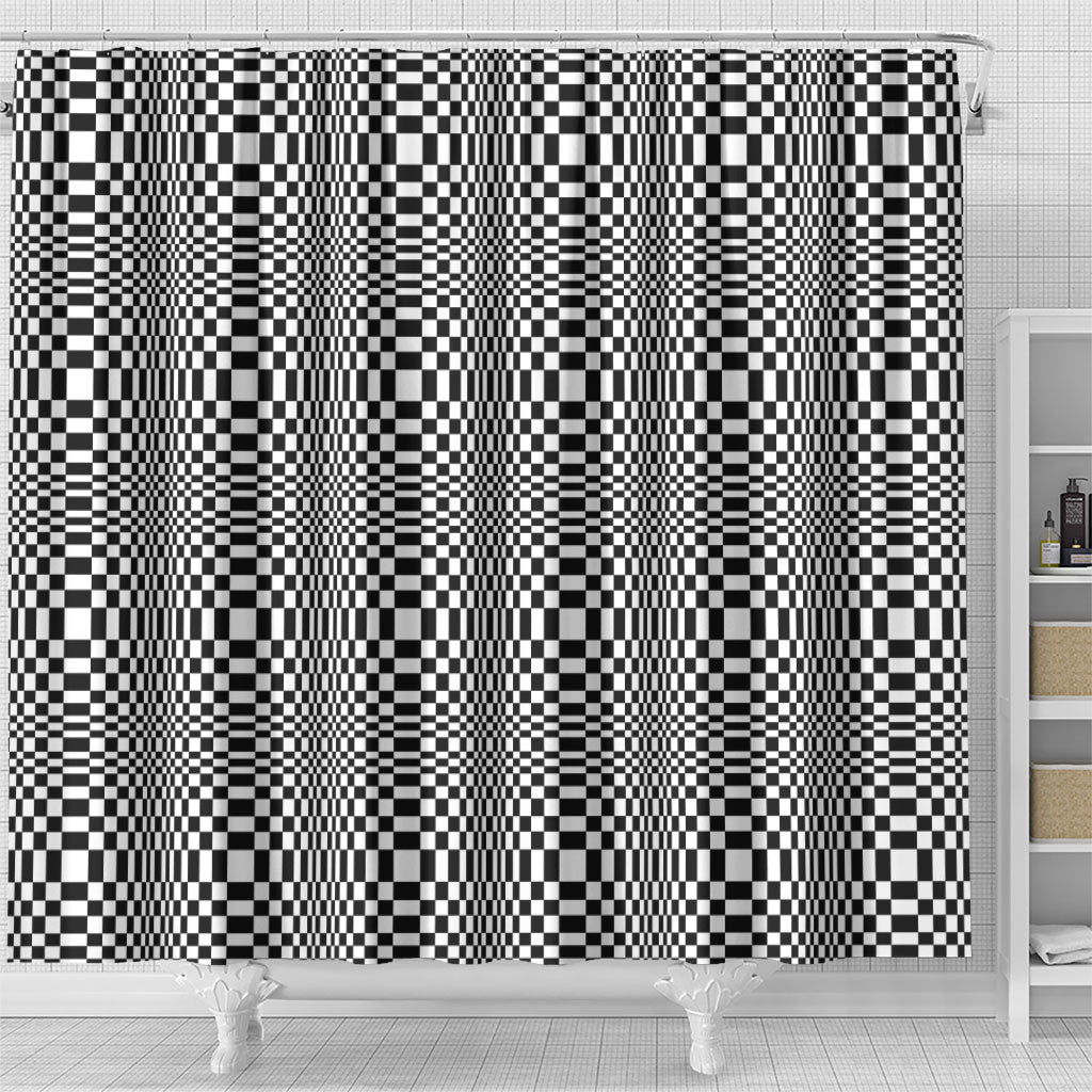 Black White Filipino Binakol Motifs Shower Curtain Mabuhay Philippines Festival Kusikus Pattern LT14 - Polynesian Pride