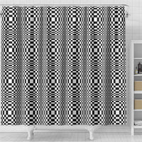 Black White Filipino Binakol Motifs Shower Curtain Mabuhay Philippines Festival Kusikus Pattern LT14 - Polynesian Pride