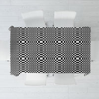 Black White Filipino Binakol Motifs Tablecloth Mabuhay Philippines Festival Kusikus Pattern LT14 Black - Polynesian Pride