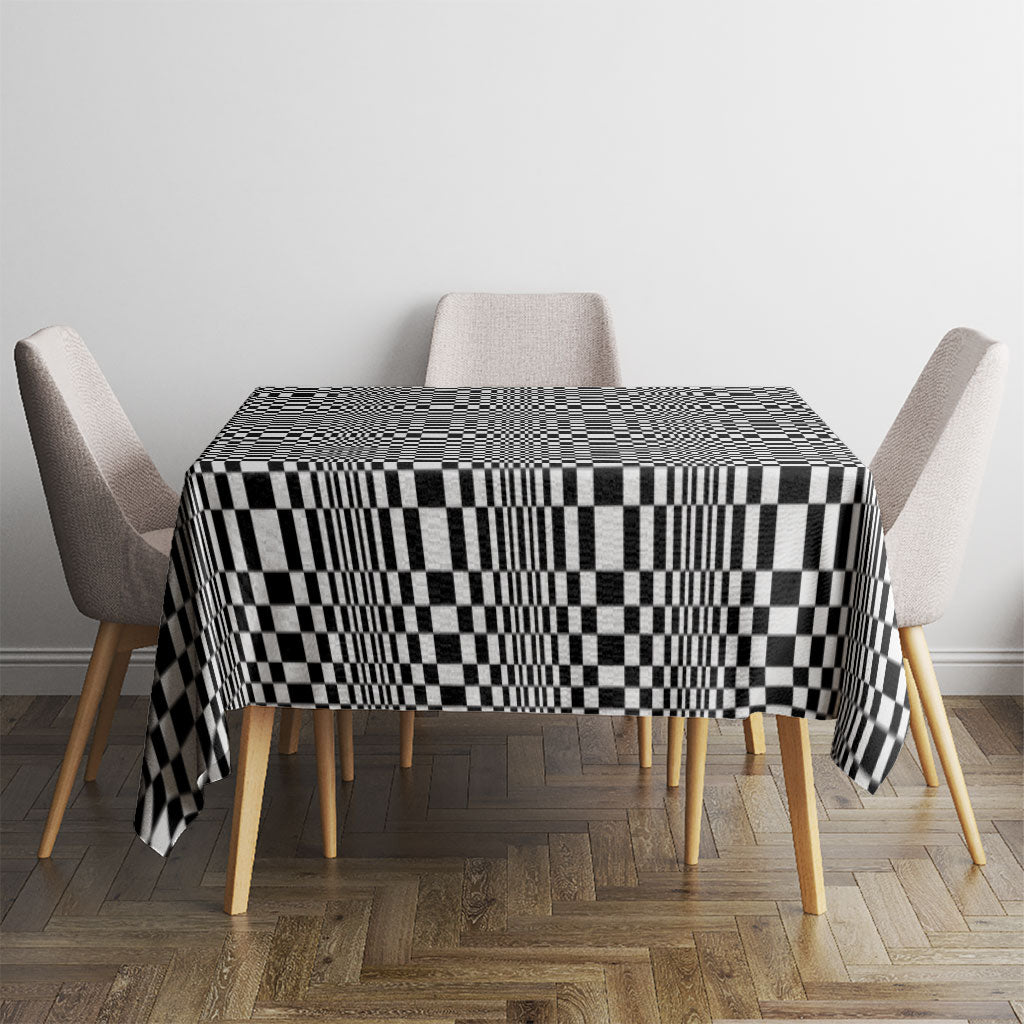 Black White Filipino Binakol Motifs Tablecloth Mabuhay Philippines Festival Kusikus Pattern LT14 - Polynesian Pride