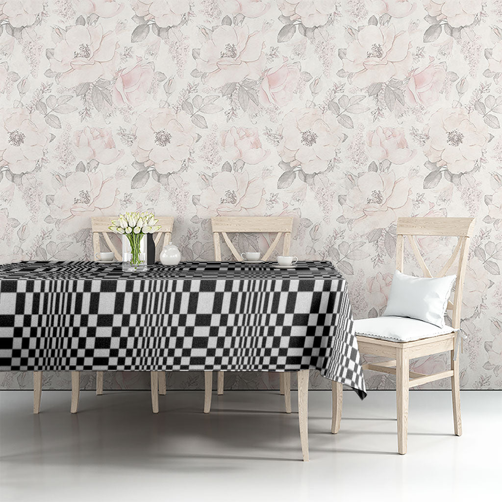Black White Filipino Binakol Motifs Tablecloth Mabuhay Philippines Festival Kusikus Pattern LT14 - Polynesian Pride
