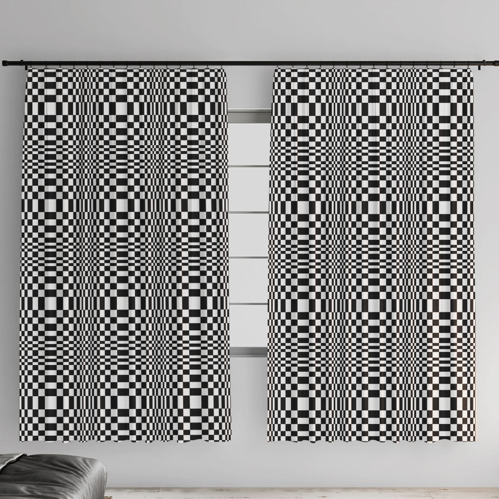 Black White Filipino Binakol Motifs Window Curtain Mabuhay Philippines Festival Kusikus Pattern