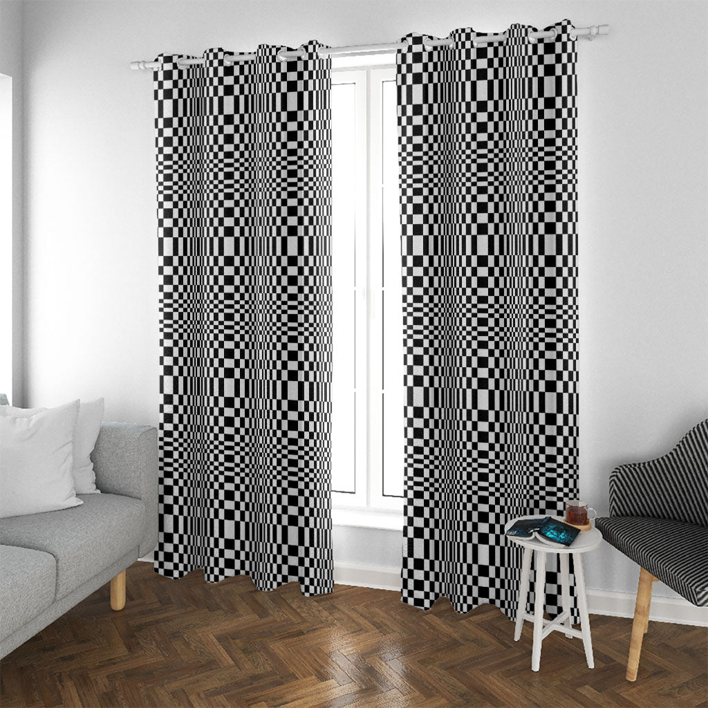 Black White Filipino Binakol Motifs Window Curtain Mabuhay Philippines Festival Kusikus Pattern LT14 With Grommets Black - Polynesian Pride