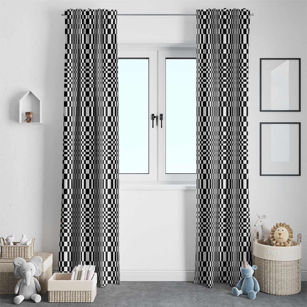 Black White Filipino Binakol Motifs Window Curtain Mabuhay Philippines Festival Kusikus Pattern LT14 - Polynesian Pride
