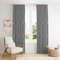 Black White Filipino Binakol Motifs Window Curtain Mabuhay Philippines Festival Kusikus Pattern LT14 - Polynesian Pride